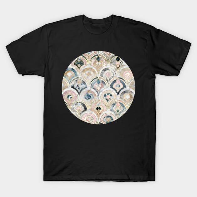 Art Deco Marble Tiles in Soft Pastels T-Shirt by micklyn